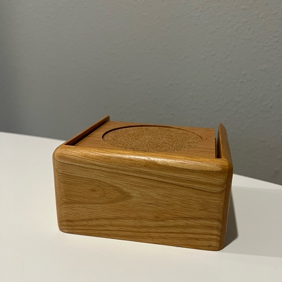 Bohoo Vintage wood coaster set 6 - Picture 9 of 10